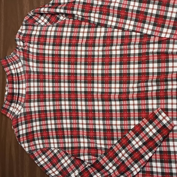 Studio Works Red Plaid Mock Neck Blouse Size XL - Picture 3 of 4
